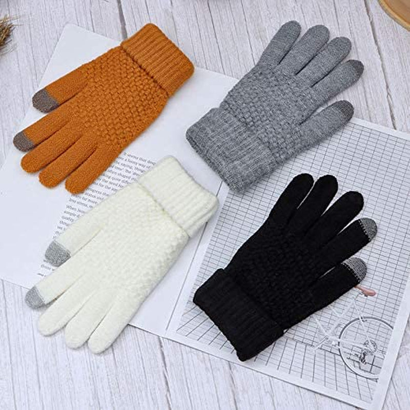 Eseres Winter Touchscreen Gloves Unisex Knitted Warm Gloves for Men Women Touch Screen Stretchy Mitten Haling Hands Apparel & Accessories > Clothing Accessories > Gloves & Mittens Eseres