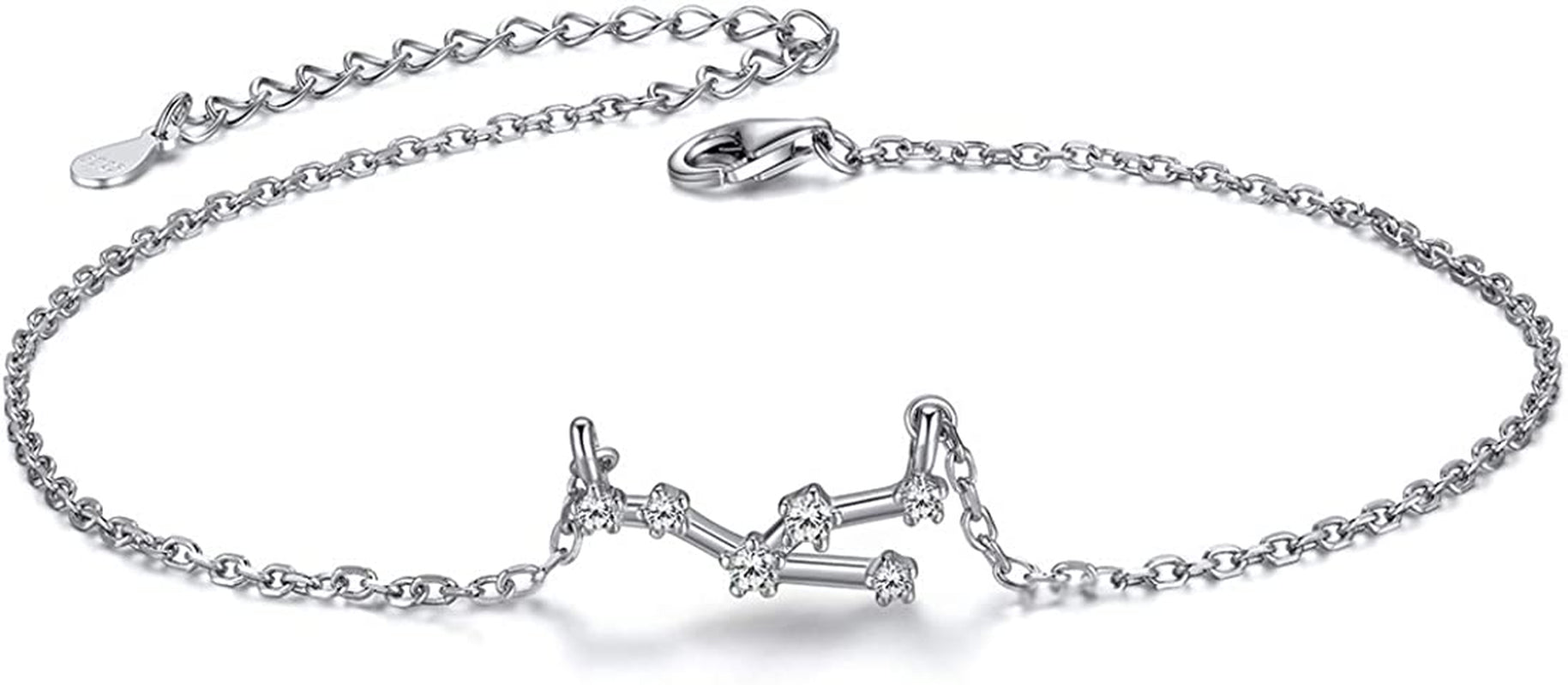 Chicsilver 12 Constellation Zodiac Anklet for Women Girls Sterling Silver Cubic Zirconia Horoscope Ankle Bracelets, 8"-10" Adjustable(With Gift Box) Apparel & Accessories > Jewelry > Anklets ChicSilver Jewelry Taurus (Apr 20 - May 20)