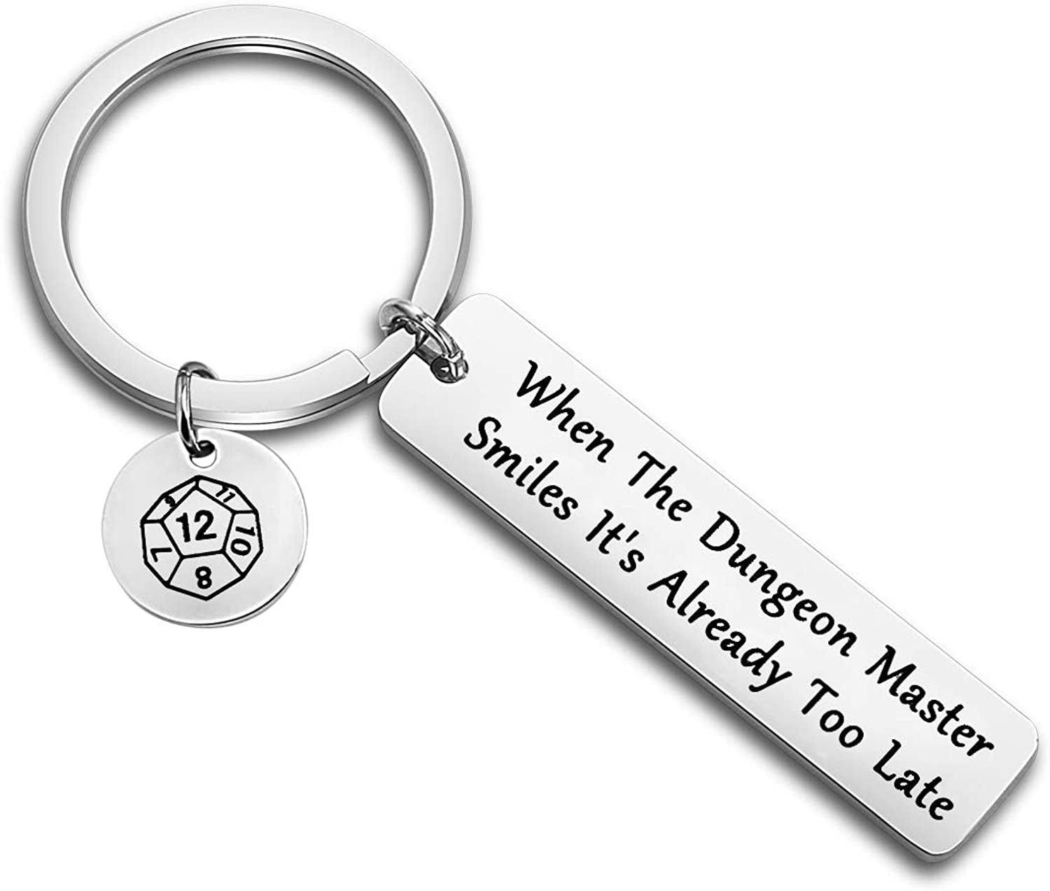 ENSIANTH When the Dungeon Master Smiles It'S Already Too Late Keychain Dungeon Gift Funny DND Gifts Apparel & Accessories > Jewelry > Necklaces ENSIANTH Dungeon Master Gift