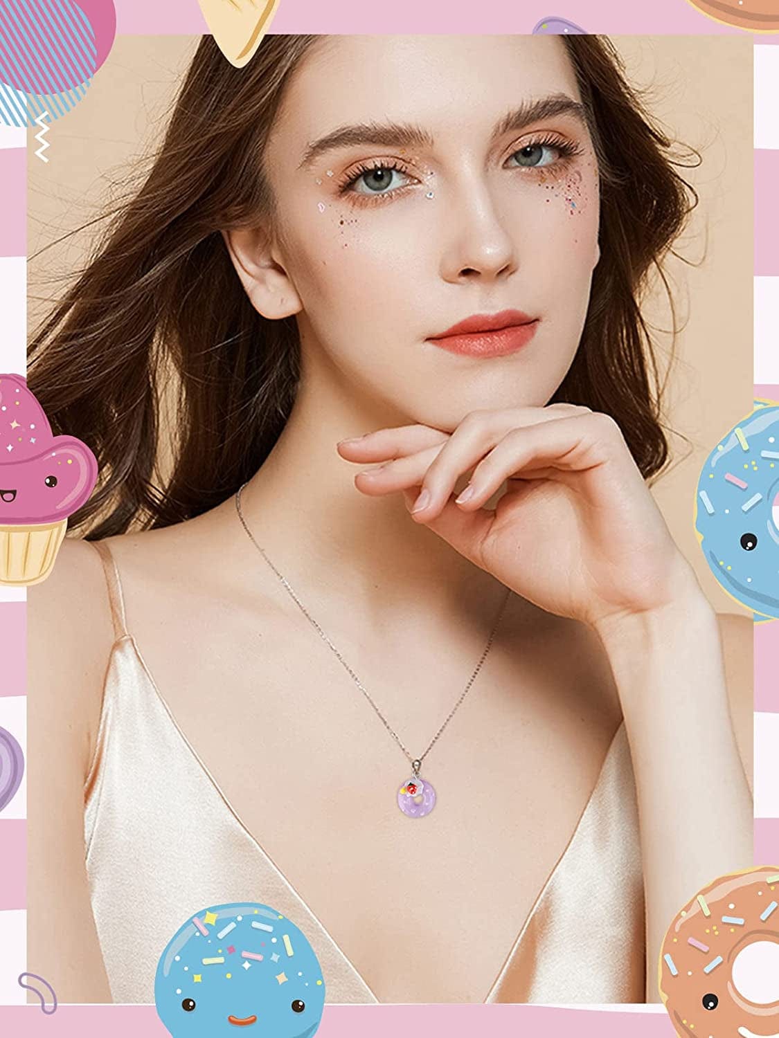 90PCS Candy Pendant Charms Colorful Polymer Clay Sweet Lollipop Charms Bear Charm Cute Ice Cream Pendant Ornaments for Women Girls Necklace Bracelet DIY Jewelry Craft Making