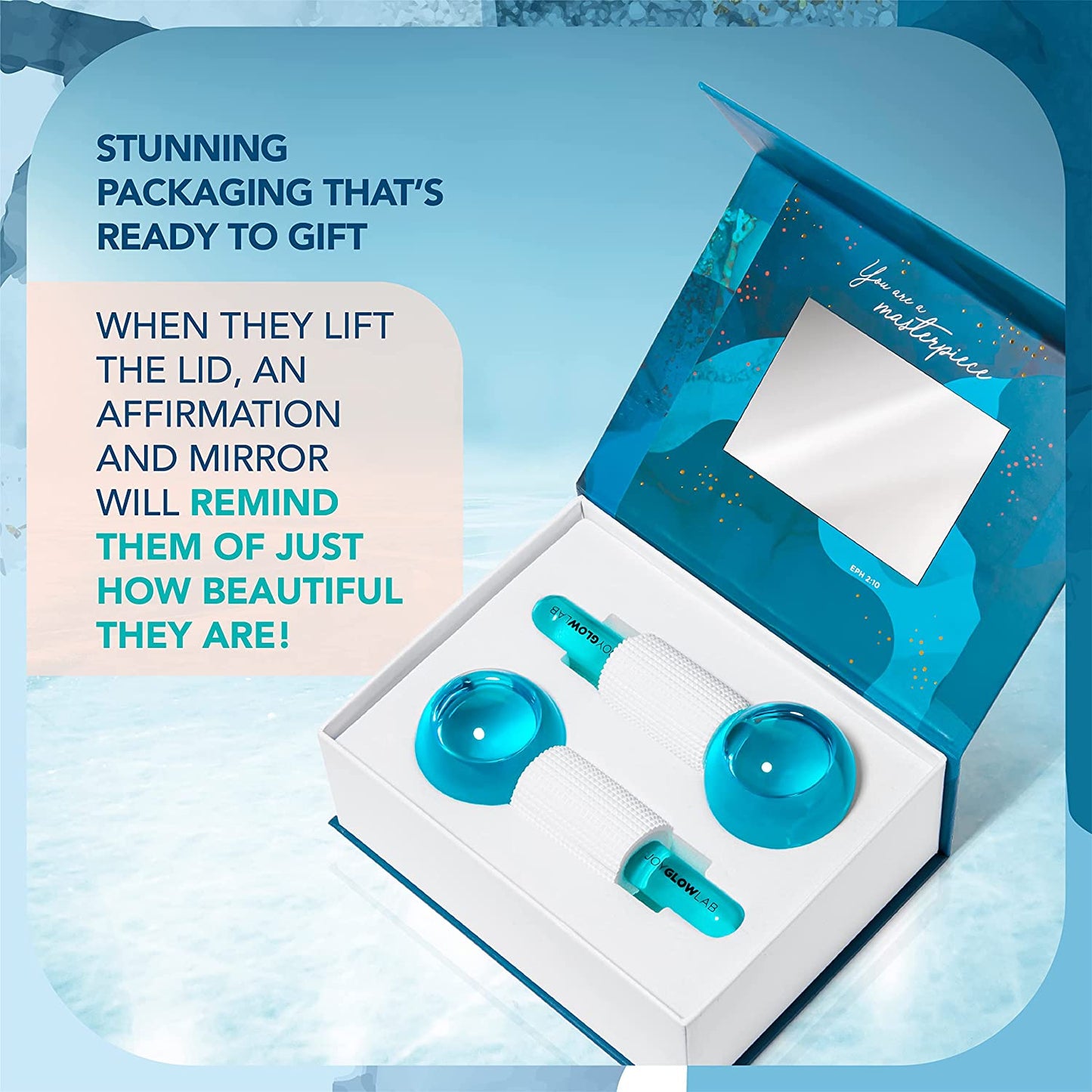 Facial Ice Globes - Massaging Ice Globes for Face with Removable Rubber Grips - Excellent Tool to Reduce Puffiness, Redness, Dark Circles, Tighten Skin, Smooth Wrinkles & Boost Circulation - 2 Pack Health & Beauty > Personal Care > Cosmetics > Cosmetic Tools > Skin Care Tools Joy Glow Lab