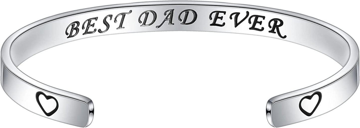 M MOOHAM Bracelets for Women- Engraved Quote Inspirational Bracelet Birthday Christmas Funny Gifts for Best Friend, Daughter, Son, Sister, Niece, Mom, Coworkers, Stainless Steel Jewelry Apparel & Accessories > Jewelry > Bracelets M MOOHAM BEST DAD EVER