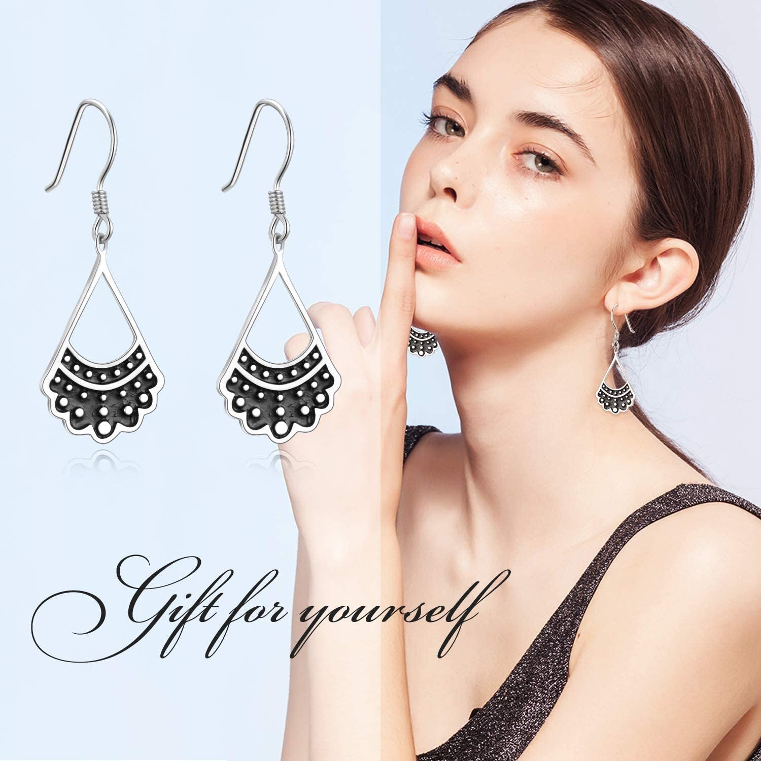 WINNICACA RBG Dissent Collar Earrings Sterling Silver Dangle Drop Hook Earrings Jewelry Gifts for Fans Women, Gold Plated Apparel & Accessories > Jewelry > Earrings WINNICACA