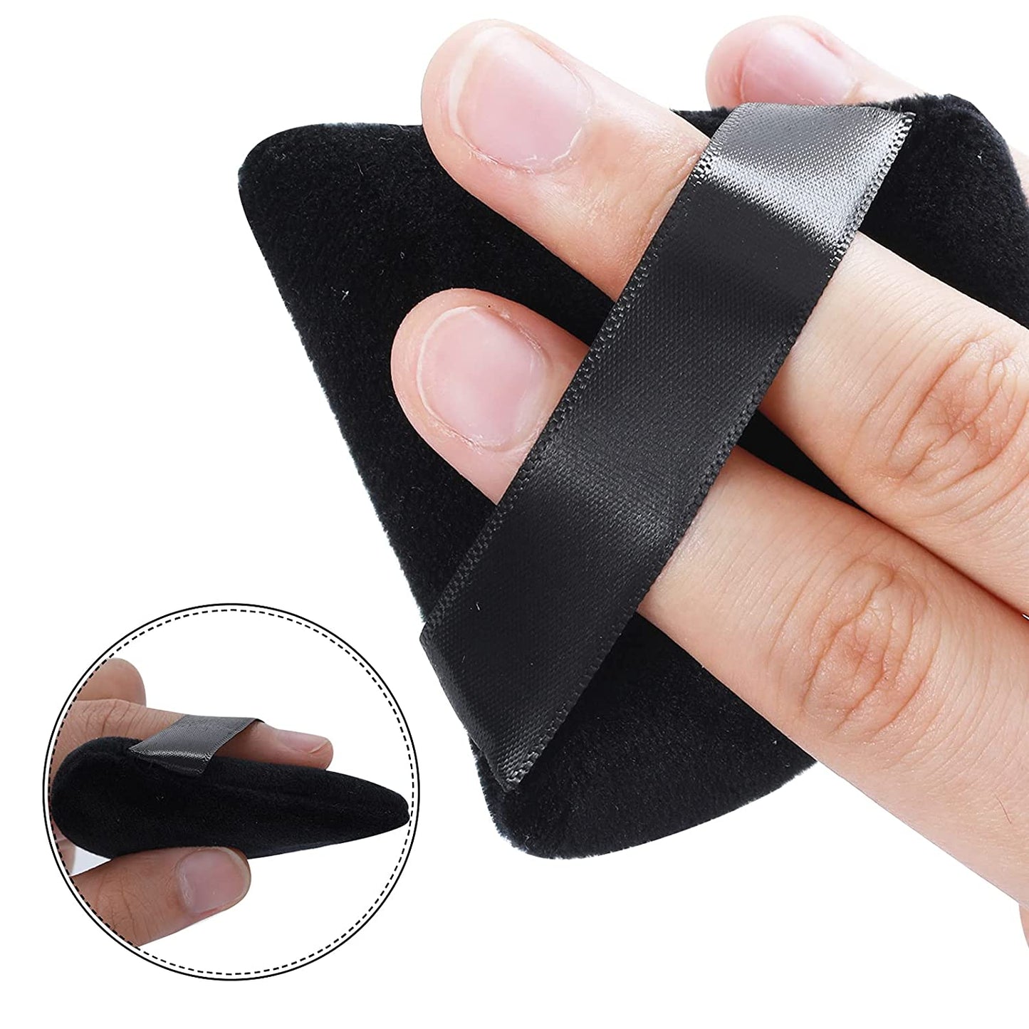 Sibba 12Pcs Powder Puff Triangle Shape Face Makeup Puff for Loose Powder Foundation Soft Cosmetic Sponge Wet and Dry Powder Puff Pads Large Body Cotton Powder Cushion Puffs (Black) Health & Beauty > Personal Care > Cosmetics > Cosmetic Tools > Makeup Tools Sibba