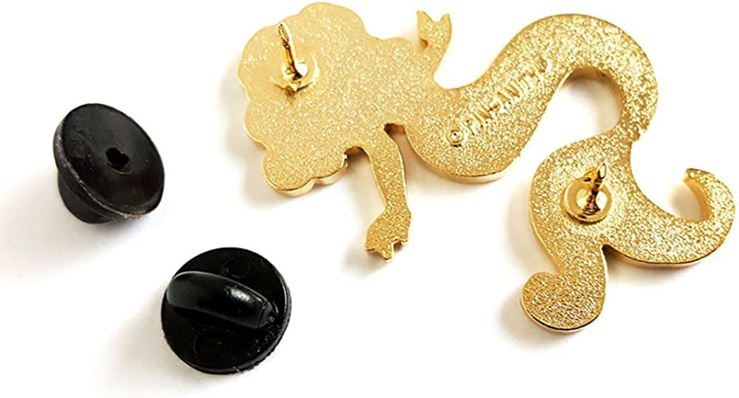 Pinsanity Mermaid Enamel Lapel Pin Apparel & Accessories > Jewelry > Brooches & Lapel Pins Pinsanity