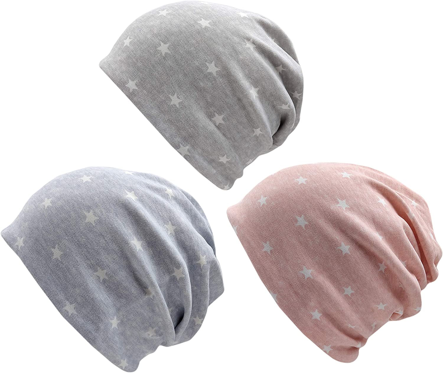 Qiabao Womens Stretchy Cotton Beanie Chemo Cap Cancer Hats Headwear Apparel & Accessories > Clothing Accessories > Headwear Qiabao 3 Pack-a