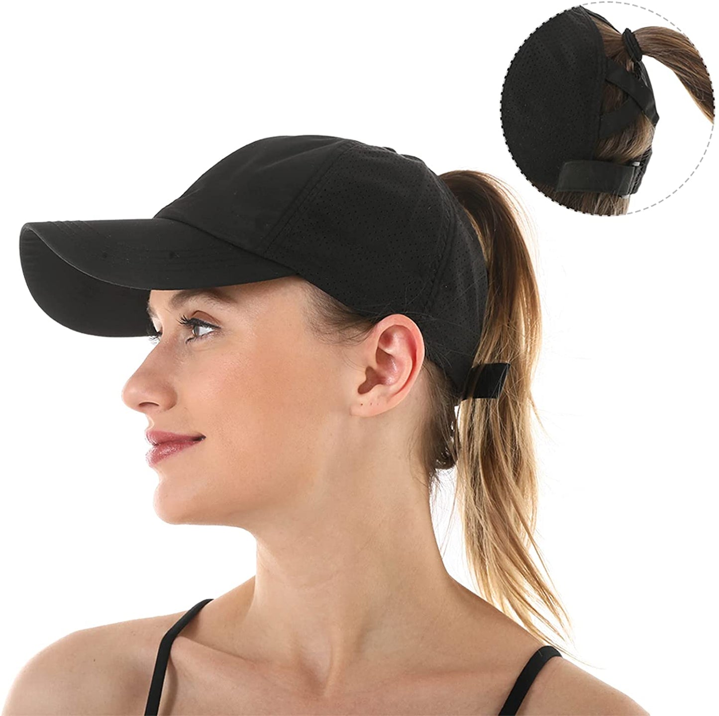 Muryobao 2 Packs Womens Criss Cross Ponytail Baseball Cap High Messy Bun Ponycap Quick Drying Mesh Outdoor Sports Travel Hat Apparel & Accessories > Clothing Accessories > Hats Muryobao