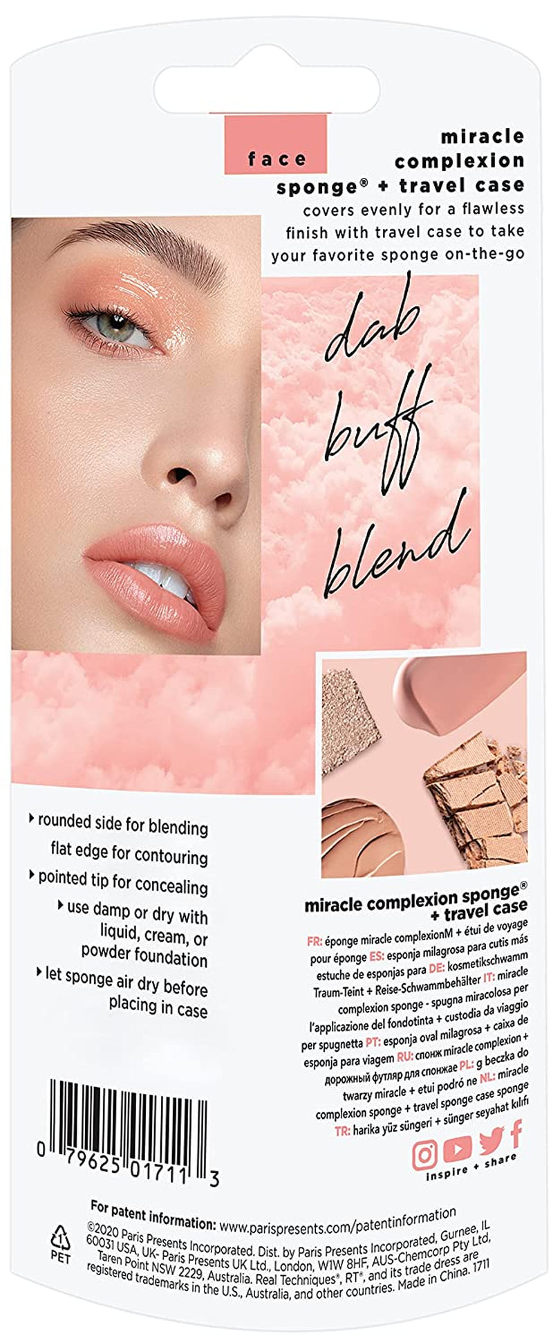 Real Techniques Miracle Complexion Beauty Sponge Makeup Blender with Case, Perfect for Travel, Beauty Sponge for Foundation Application, Streak-Free Makeup Tool, Cruelty Free, Latex Free, 2 Piece Set Health & Beauty > Personal Care > Cosmetics > Cosmetic Tools > Makeup Tools Real Techniques