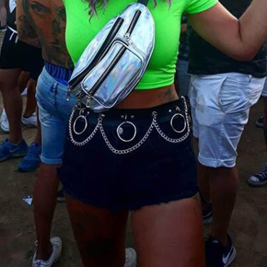 Twinklede Punk Leather Belly Waist Chain Belt Circle Body Chains Festival Rave Body Chain Jewelry for Women and Girls Apparel & Accessories > Jewelry > Body Jewelry Twinklede