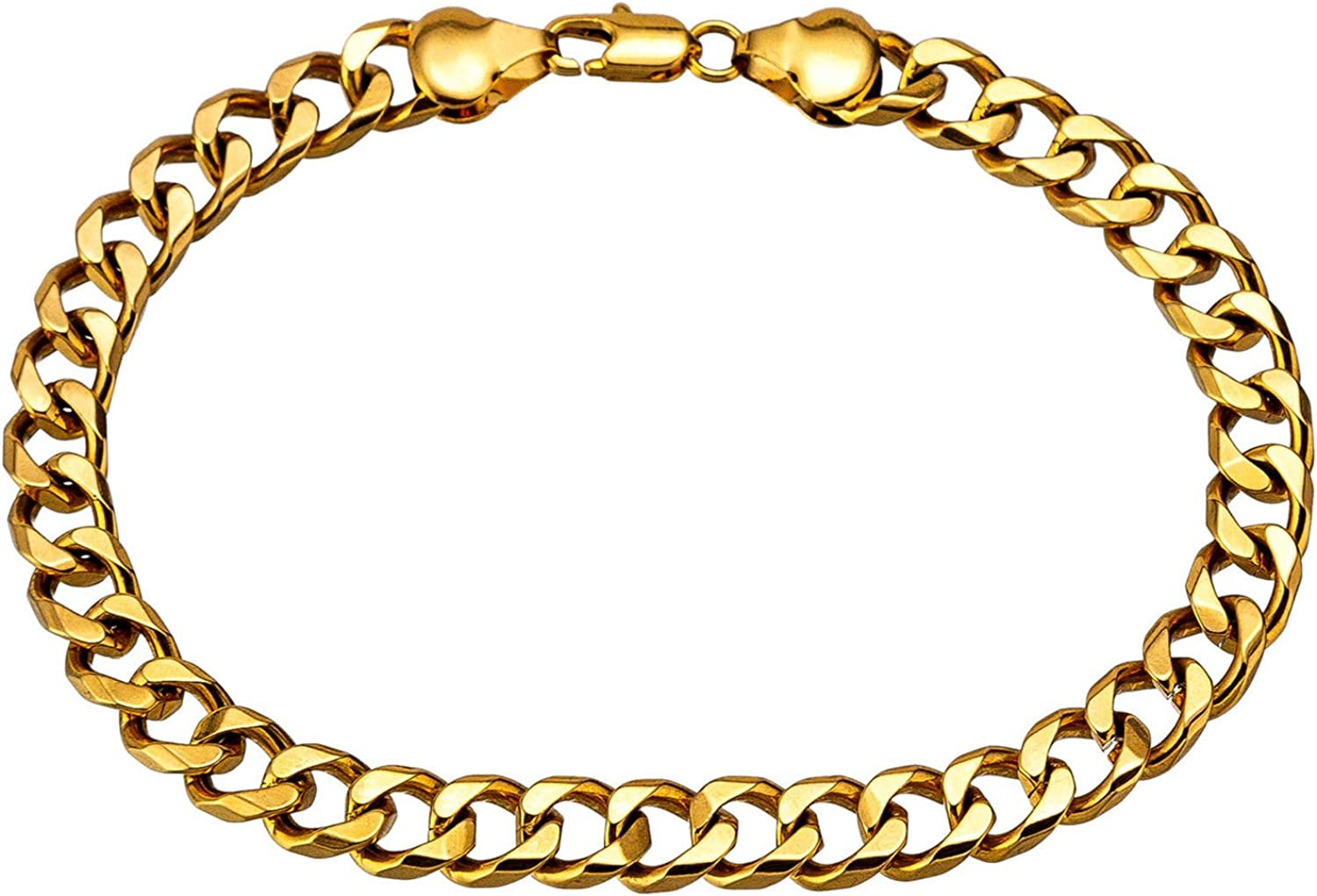 Gold Cuban Link Anklet Bracelet for Women Men, 7Mm Wide 14K Gold / 18K Gold / White Gold Plated Diamond Cut Curb Chain Ankle Bracelets for Women Men 9 10 11 Inches Apparel & Accessories > Jewelry > Anklets kelistom 1-18K Gold length: 10"