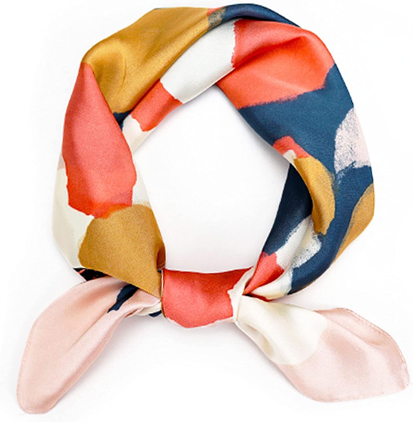 Fashion Hair Scarf for Women Lightweight Silk Feeling Head Scarves Square Bandanas 27.5× 27.5 Inches Apparel & Accessories > Clothing Accessories > Bandanas & Headties Roizsx D-pink Oil Painting