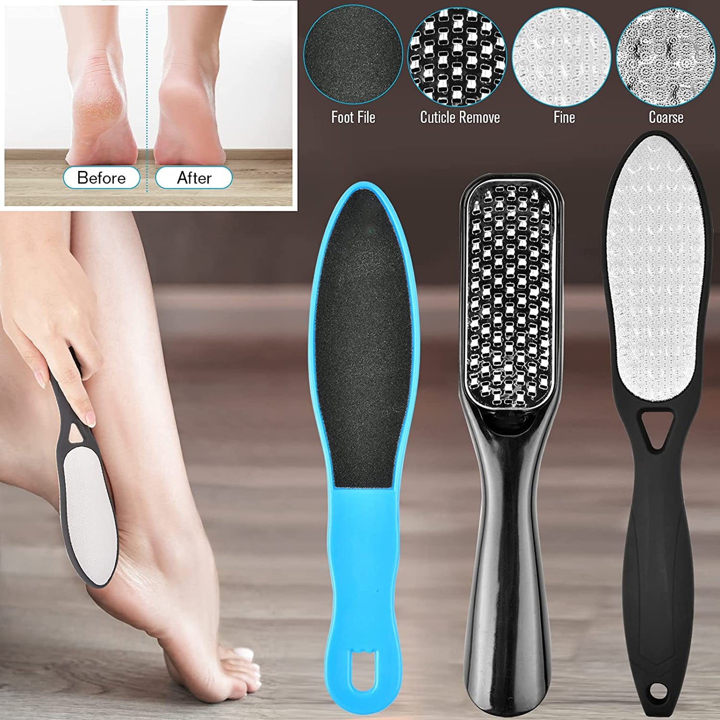 Pedicure Kit, Foot File Set 14 in 1, Professional Manicure Nail Foot Spa Care Tools Double Sided Files Scraper Rasp Heel Feet Peel Dead Skin Remover Callus Exfoliator for Women/Men/MotherโS Day Gift Health & Beauty > Personal Care > Foot Care Wainbowa