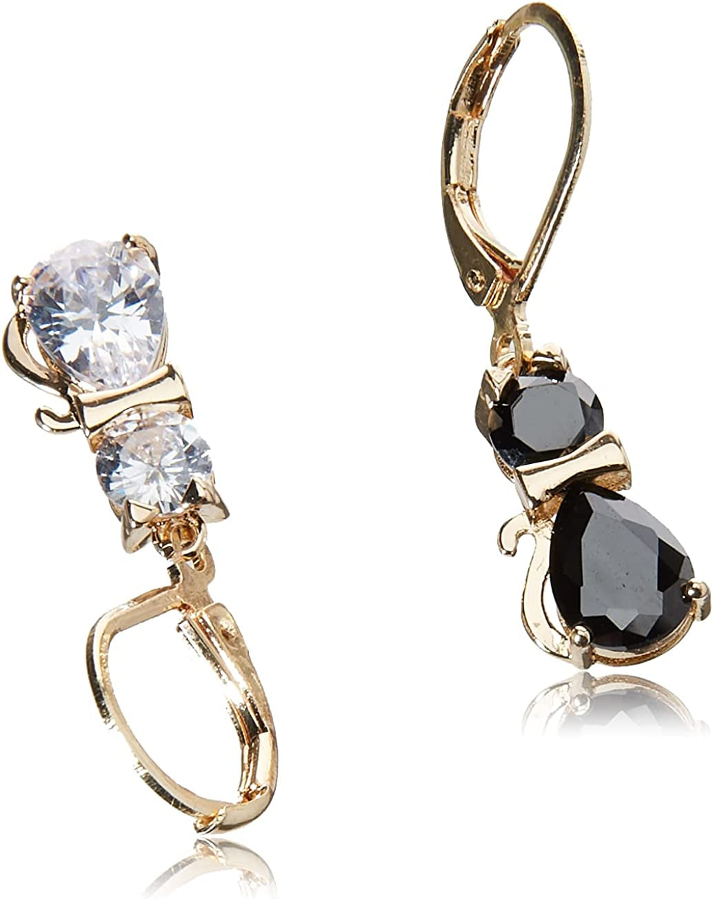 Betsey Johnson CZ Cat Mismatched Drop Earrings Apparel & Accessories > Jewelry > Earrings Betsey Johnson