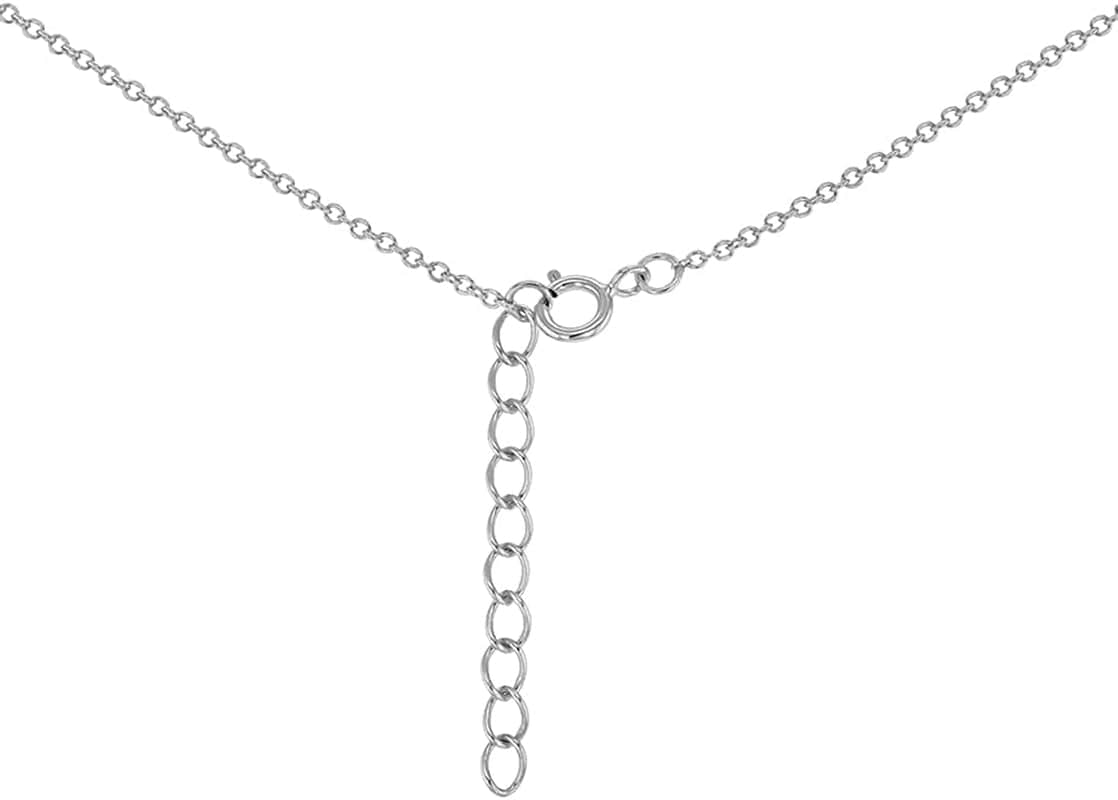 925 Sterling Silver 17" CZ Seahorse Nautical Ocean Charm Pendant Necklace Teens - Elegant & Shiny Clear Cubic Zirconia Pendant Necklaces for Women - Fashionable Jewelry for Ocean Lovers