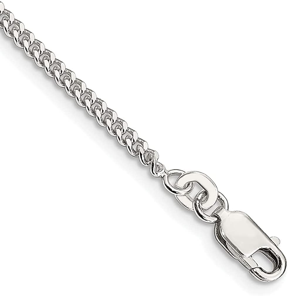 925 Sterling Silver 2Mm Link Curb Chain Anklet Ankle Beach Bracelet Beveled Fine Jewelry for Women Gifts for Her Apparel & Accessories > Jewelry > Anklets IceCarats 10.0 Inches