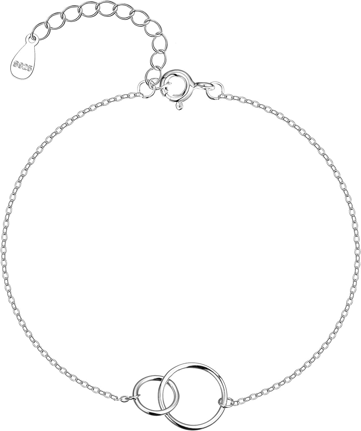 925 Sterling Silver Ankle Bracelet Multilayer Anklets for Women Satellite, Star, Cross, Circle, Butterfly, Teardrop, Oval Disk Layered Anklet Beach Jewelry Apparel & Accessories > Jewelry > Anklets CHIC & ARTSY 2 circle