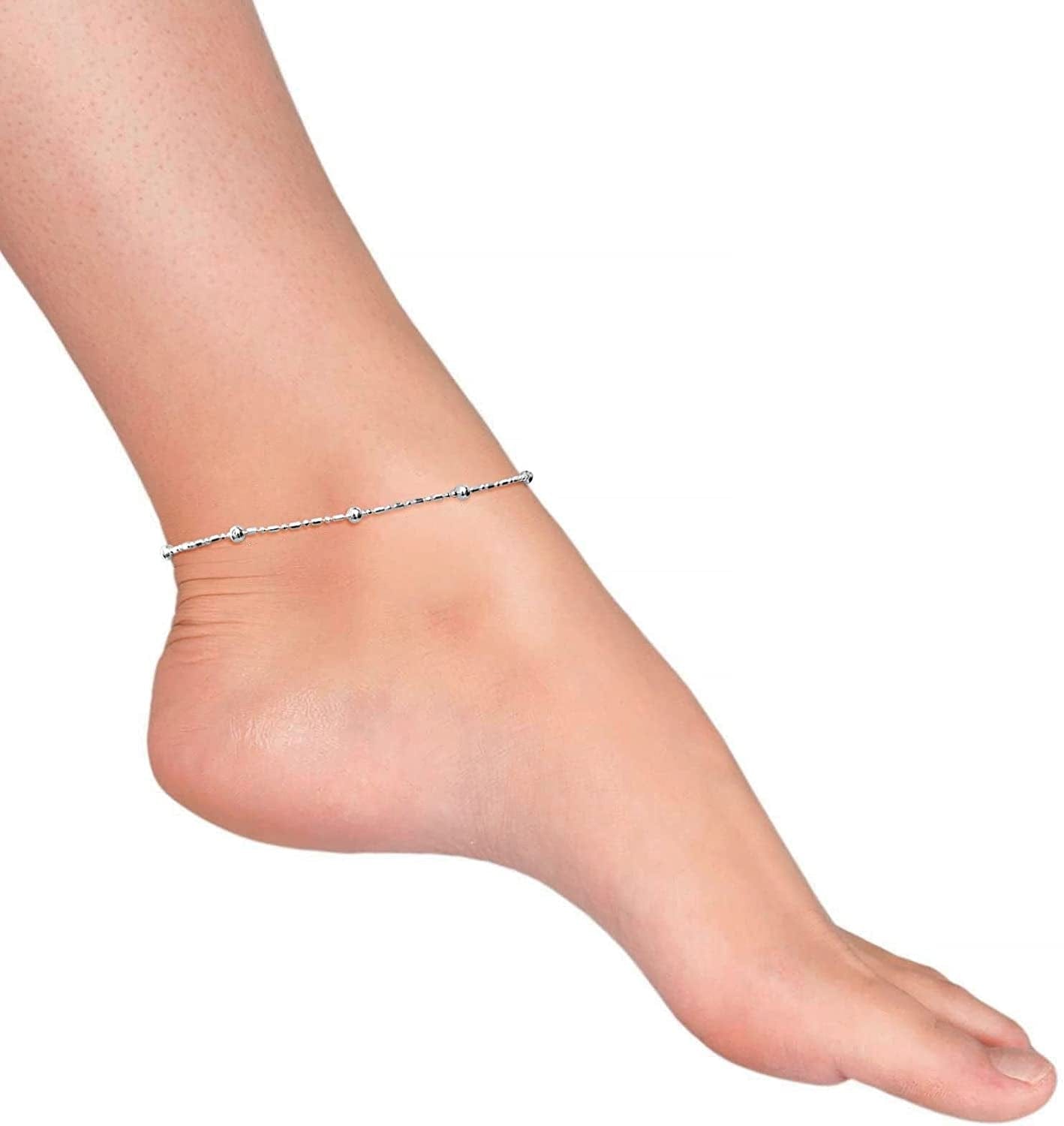 925 Sterling Silver Anklets 8.25Inches for Women and Teen Girls Apparel & Accessories > Jewelry > Anklets Generic