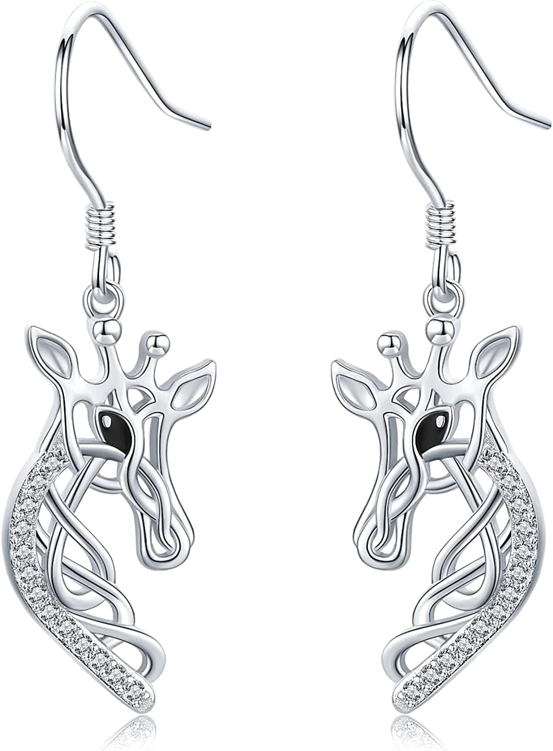 925 Sterling Silver Bee/Hummingbird/Cardinal/Giraffe Drop Dangle Earrings Jewelry Gifts for Women Friends Giraffe