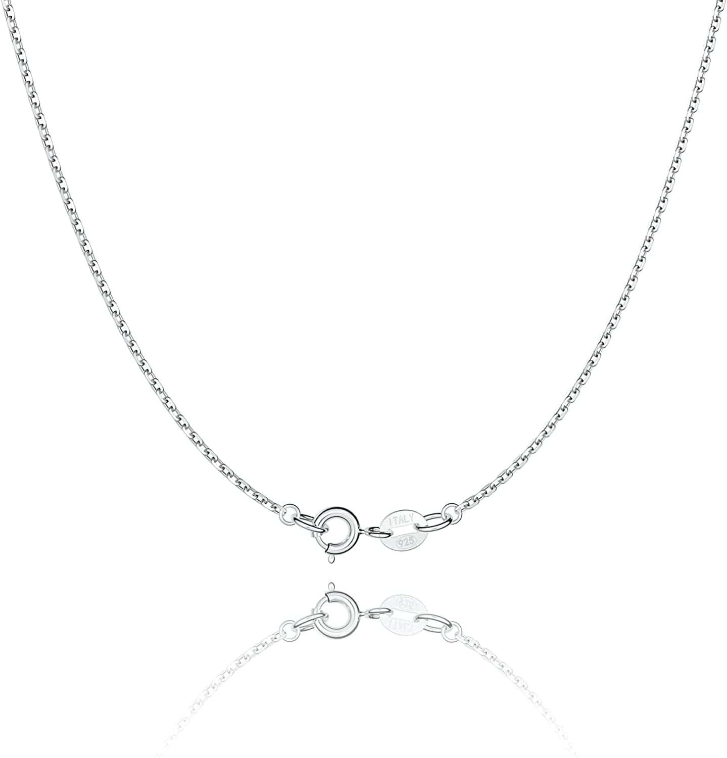 925 Sterling Silver Chain Necklace Chain for Women Girls 1.1Mm Cable Chain Necklace Upgraded Spring-Ring Clasp - Thin & Sturdy - Italian Quality 16/18/20/22/24 Inch 1.1mm / 24 Inches