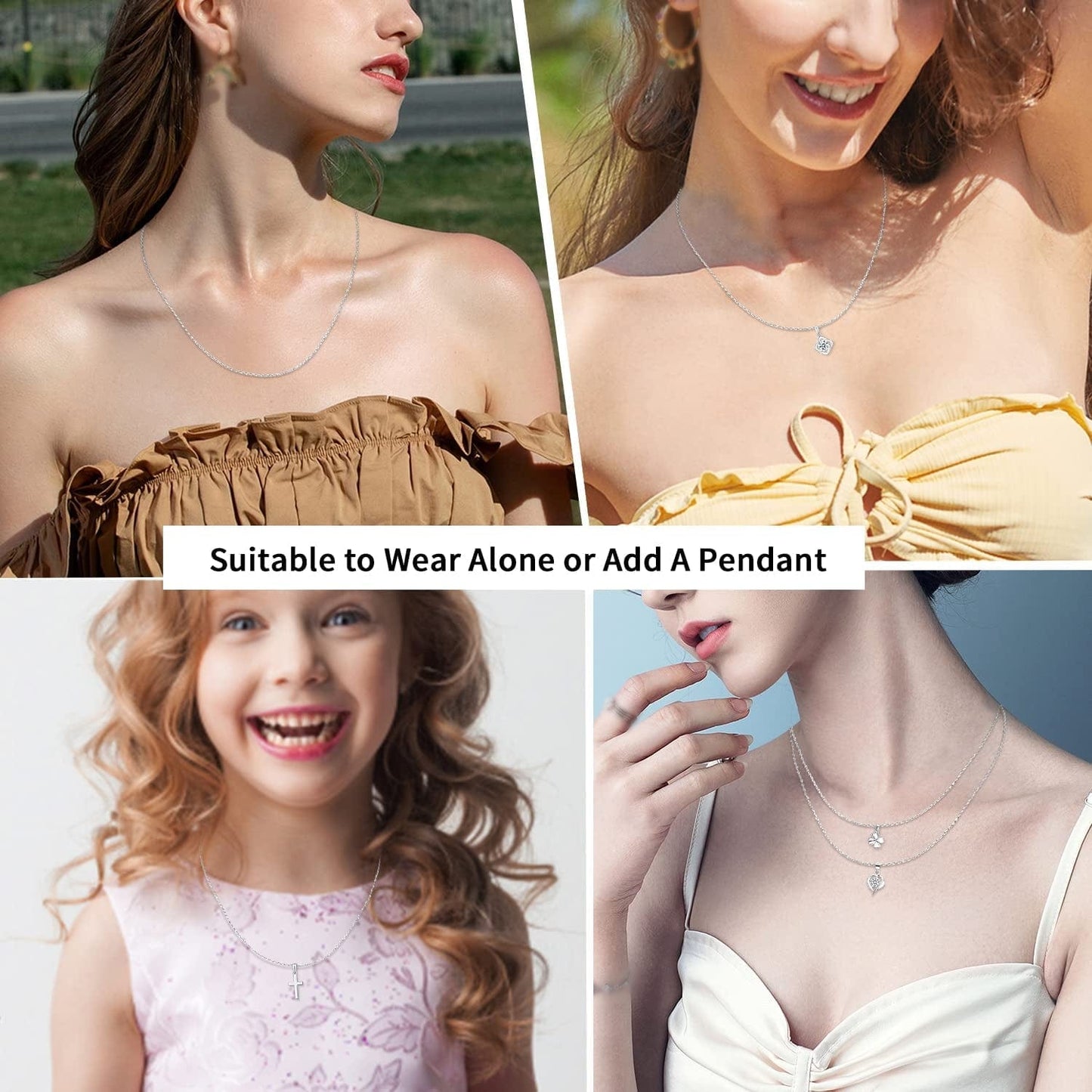 925 Sterling Silver Chain Necklace Chain for Women Girls 1.1Mm Cable Chain Necklace Upgraded Spring-Ring Clasp - Thin & Sturdy - Italian Quality 16/18/20/22/24 Inch