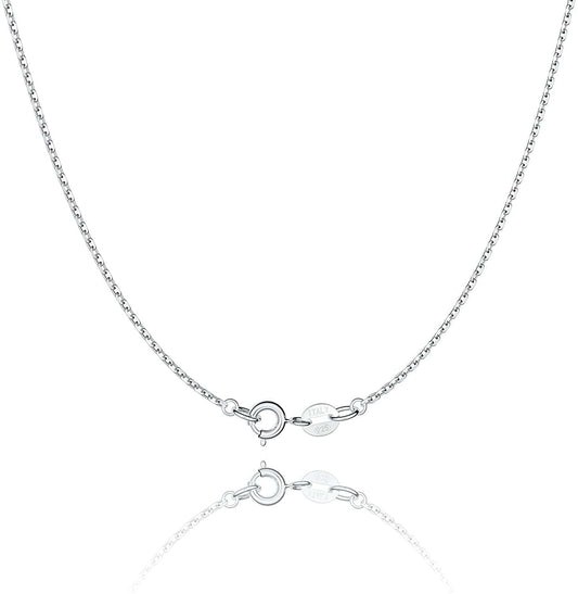 925 Sterling Silver Chain Necklace Chain for Women Girls 1.1Mm Cable Chain Necklace Upgraded Spring-Ring Clasp - Thin & Sturdy - Italian Quality 16/18/20/22/24 Inch 1.1mm / 20.0 Inches