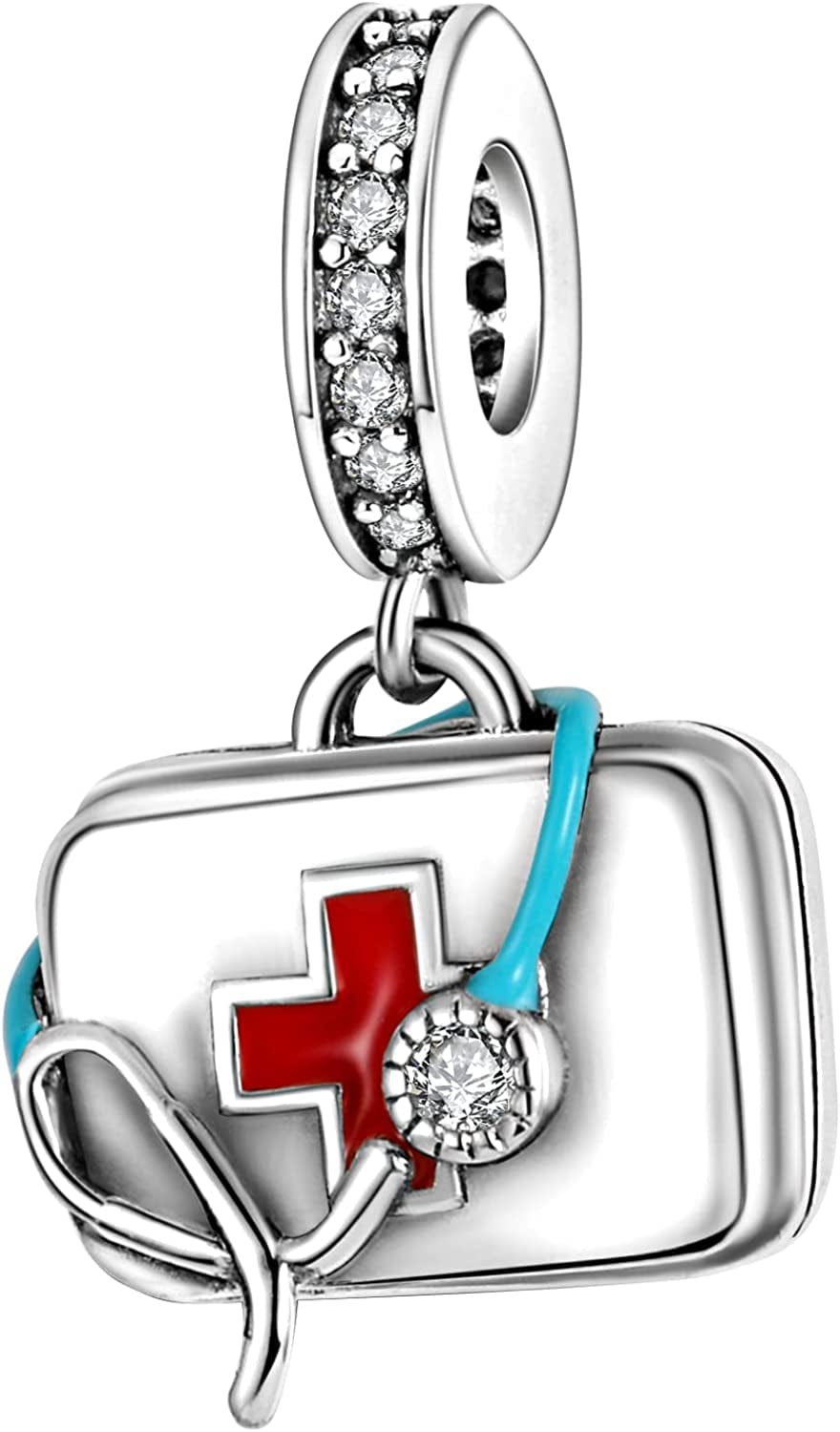 925 Sterling Silver Charms for Bracelets and Necklaces Airplane Passport Dangle Pendants Beads Butterfly Dragonfly Charms Jewelry Gift for Women Girls First Aid Kit