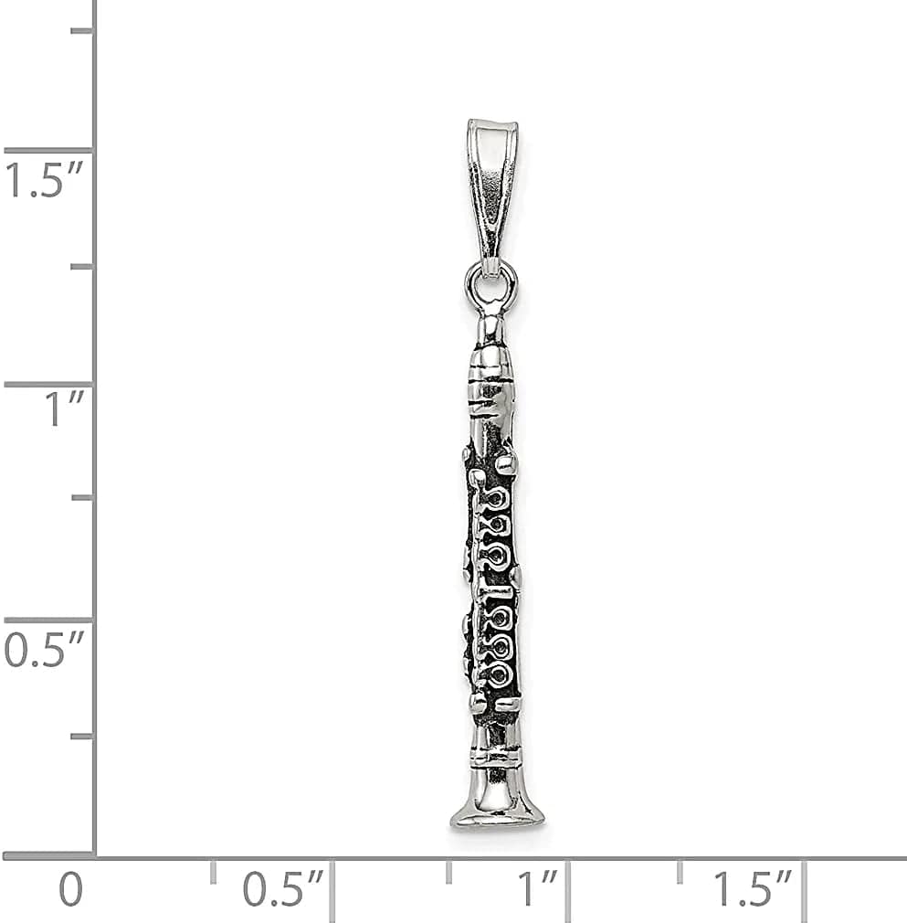 925 Sterling Silver Clarinet Charm Necklace Pendant Musical Instrument Fine Jewelry for Women Gifts for Her