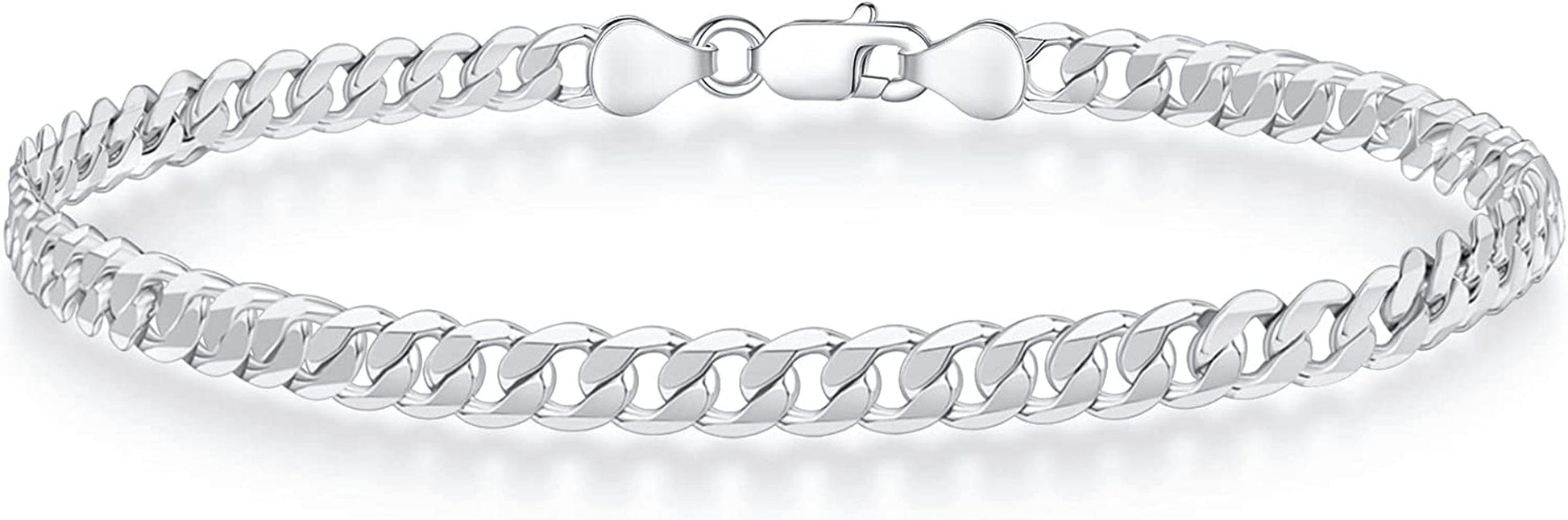 925 Sterling Silver Clasp 5Mm Cuban Link Chain Bracelets for Men Solid Diamond Cut Silver Bracelet for Men Mens Bracelet Chain Bracelets for Men Jewelry Men Gifts Apparel & Accessories > Jewelry > Bracelets BRIJEWNES Length:9 Inches