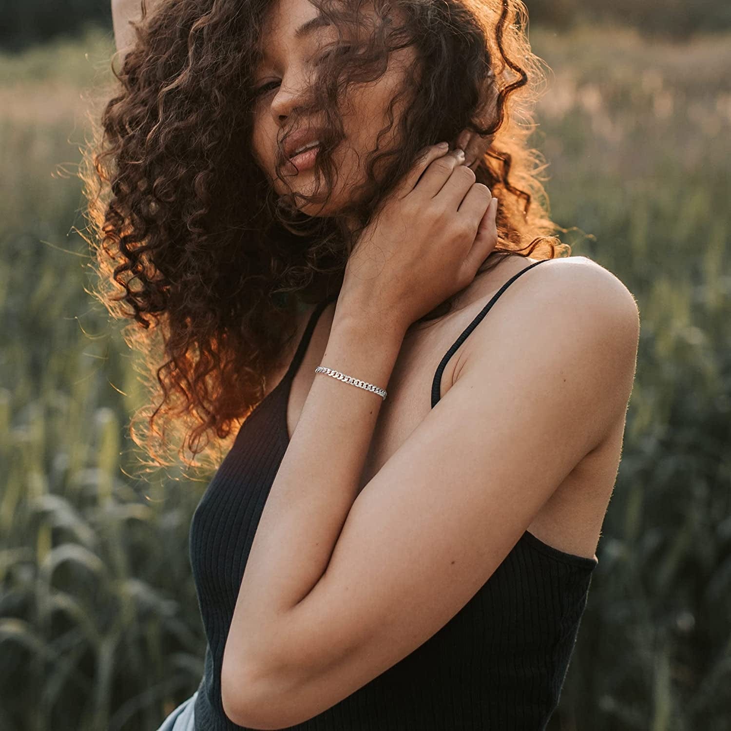 925 Sterling Silver Clasp 5Mm Cuban Link Chain Bracelets for Men Solid Diamond Cut Silver Bracelet for Men Mens Bracelet Chain Bracelets for Men Jewelry Men Gifts Apparel & Accessories > Jewelry > Bracelets BRIJEWNES