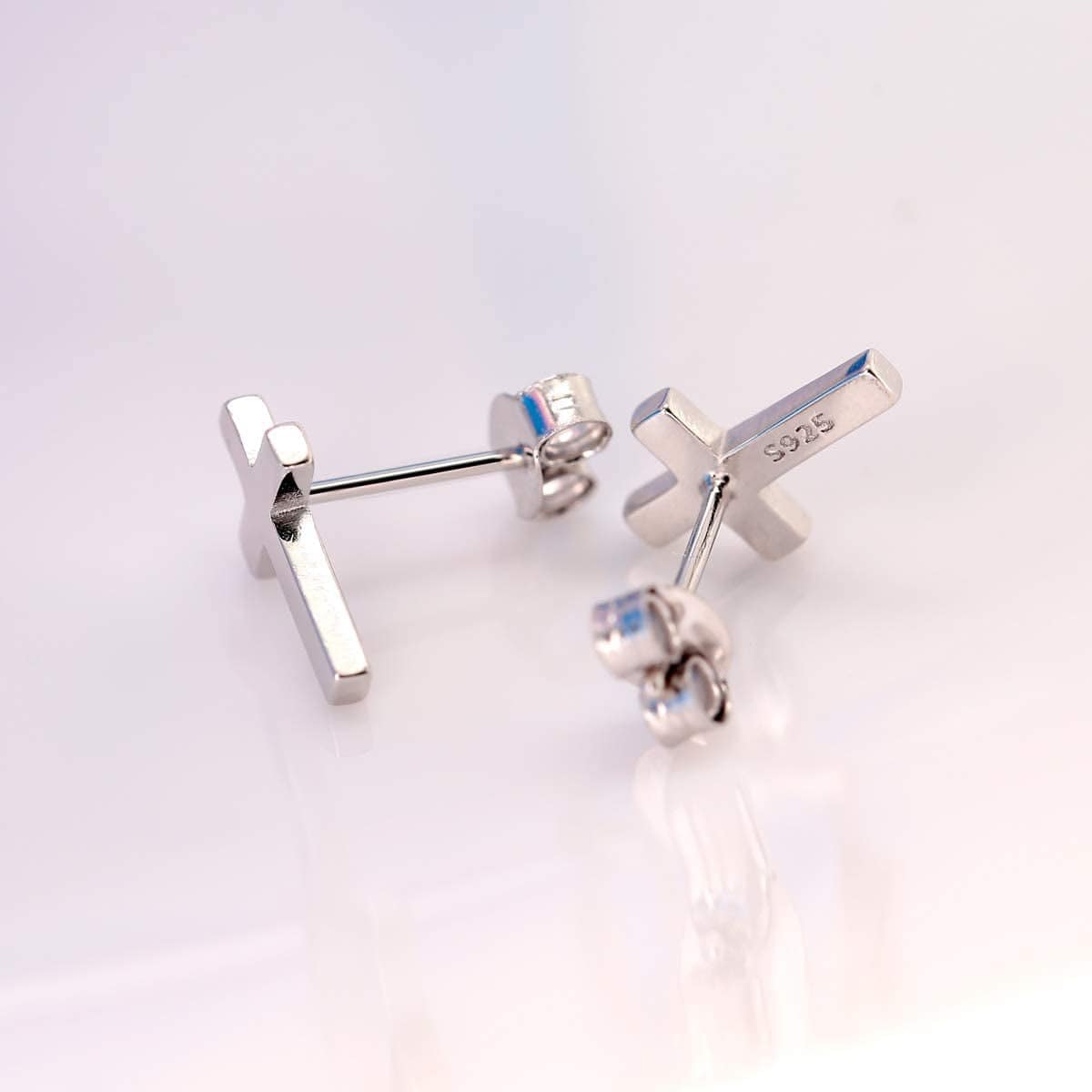 925 Sterling Silver Cross Stud Earrings Fashion Earrings Cross Earrings