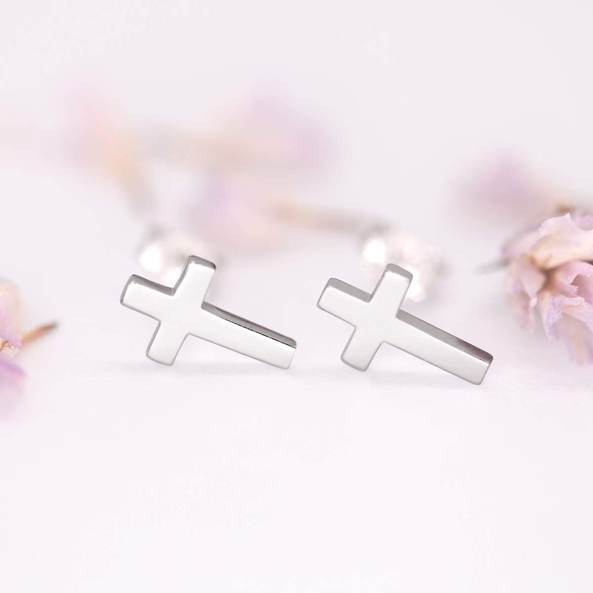925 Sterling Silver Cross Stud Earrings Fashion Earrings Cross Earrings