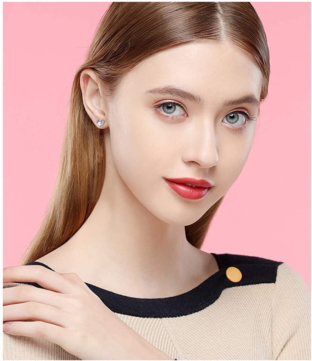 925 Sterling Silver Cute Paw Print Forever Love Heart Pendant Necklace/Bracelet/Stud Earrings Gift for Women Teen Girls, Box Chain 18"