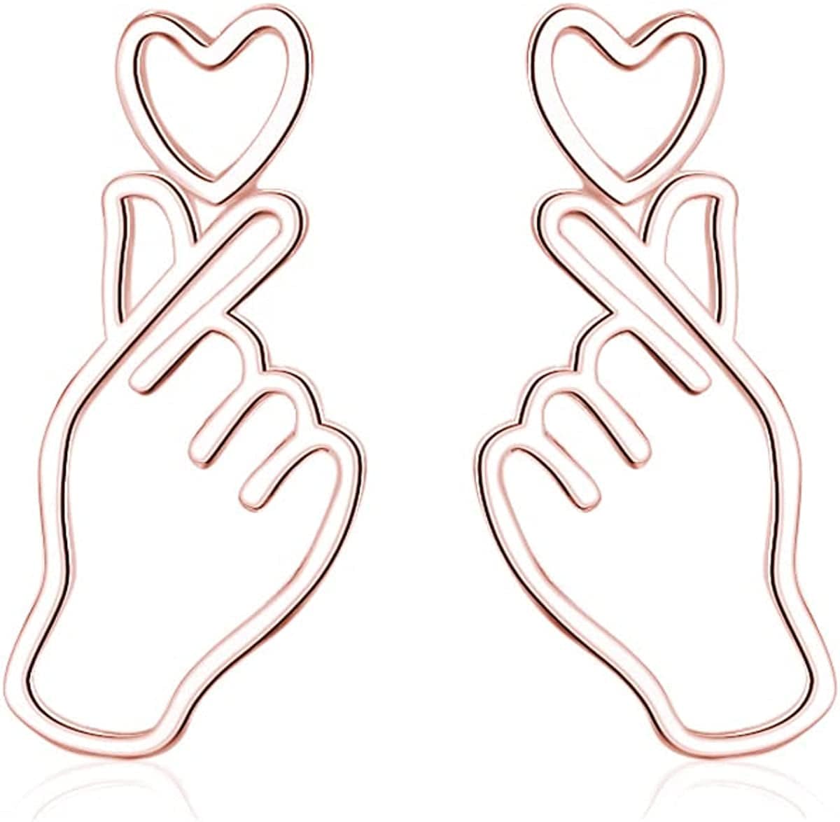 925 Sterling Silver Heart Studs Earrings for Women Teen Girls Unique Sweet Love Heart Earrings Rose Gold Plated