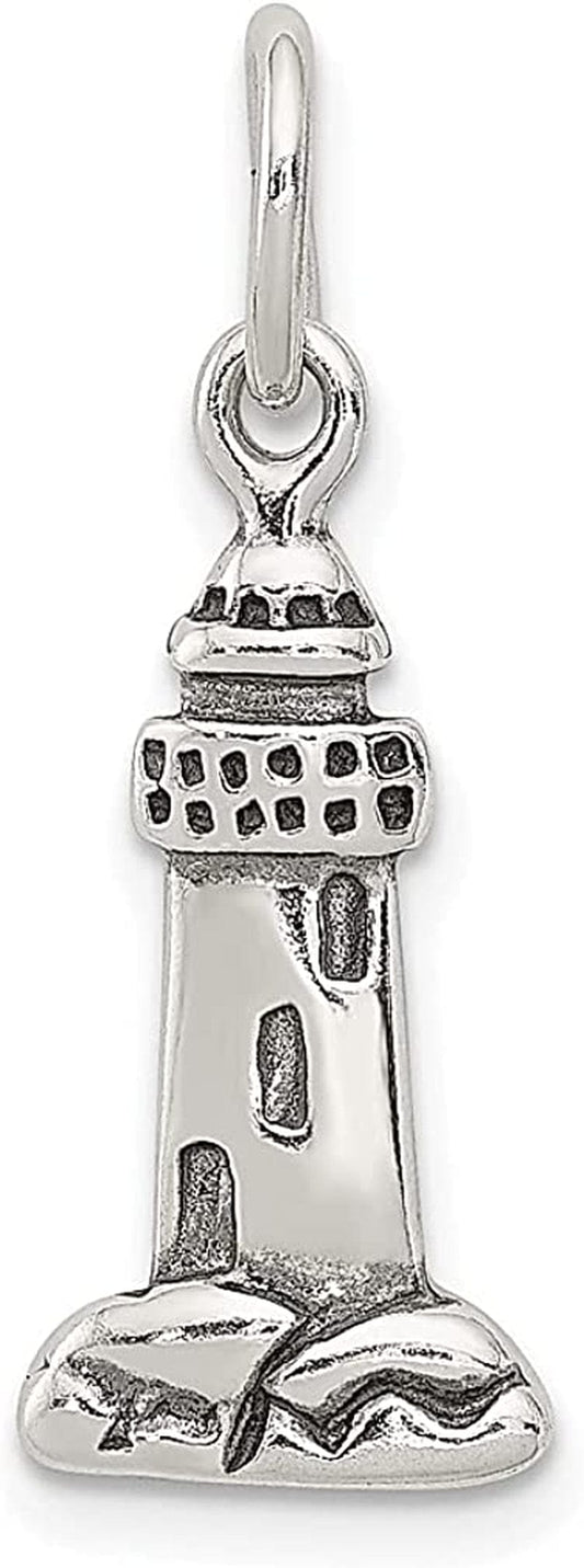 925 Sterling Silver Lighthouse Charm Necklace Pendant Seashore Fine Jewelry for Women Gifts for Her