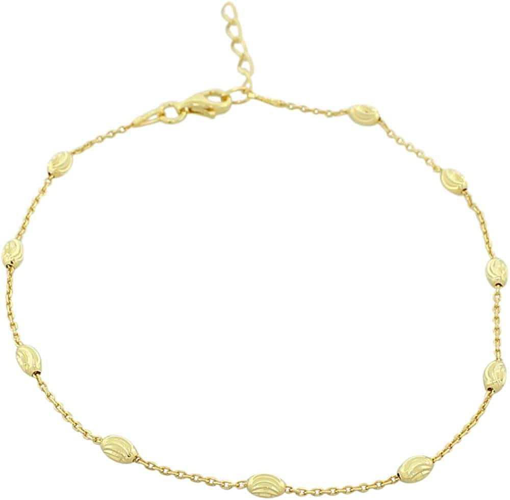 925 Sterling Silver Link Chain Anklet Bracelet Apparel & Accessories > Jewelry > Anklets My Daily Styles Yellow