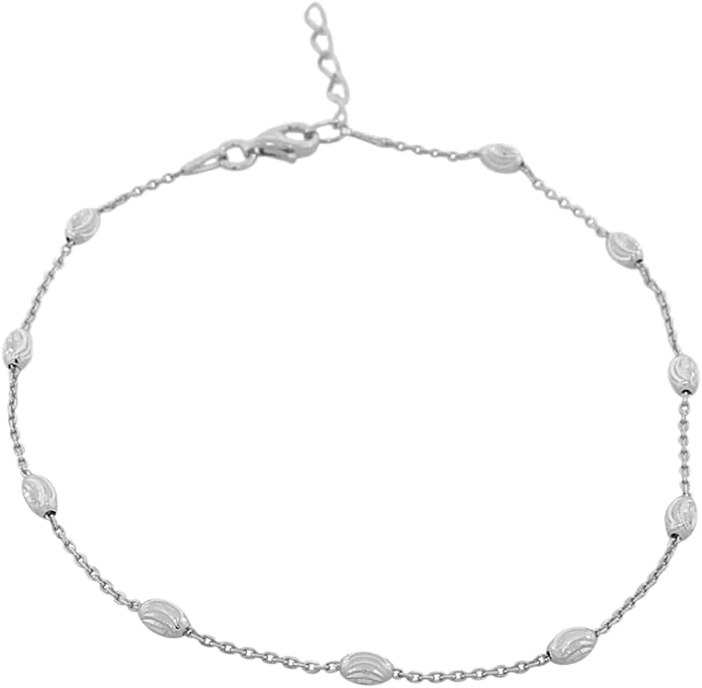 925 Sterling Silver Link Chain Anklet Bracelet Apparel & Accessories > Jewelry > Anklets My Daily Styles White