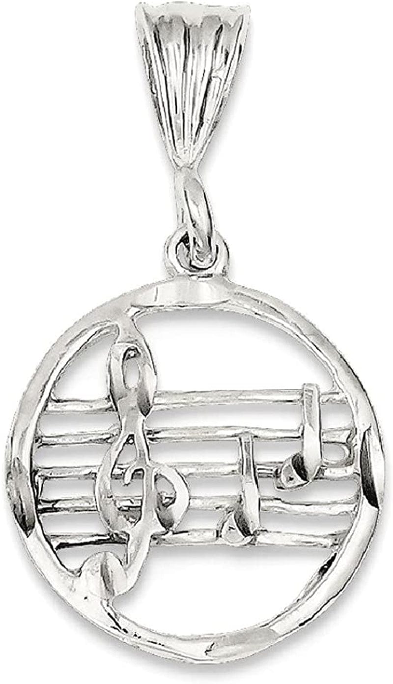 925 Sterling Silver Music Staff Charm Necklace Pendant Musical Fine Jewelry for Women Gifts for Her