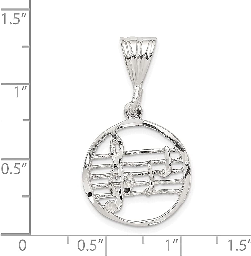 925 Sterling Silver Music Staff Charm Necklace Pendant Musical Fine Jewelry for Women Gifts for Her