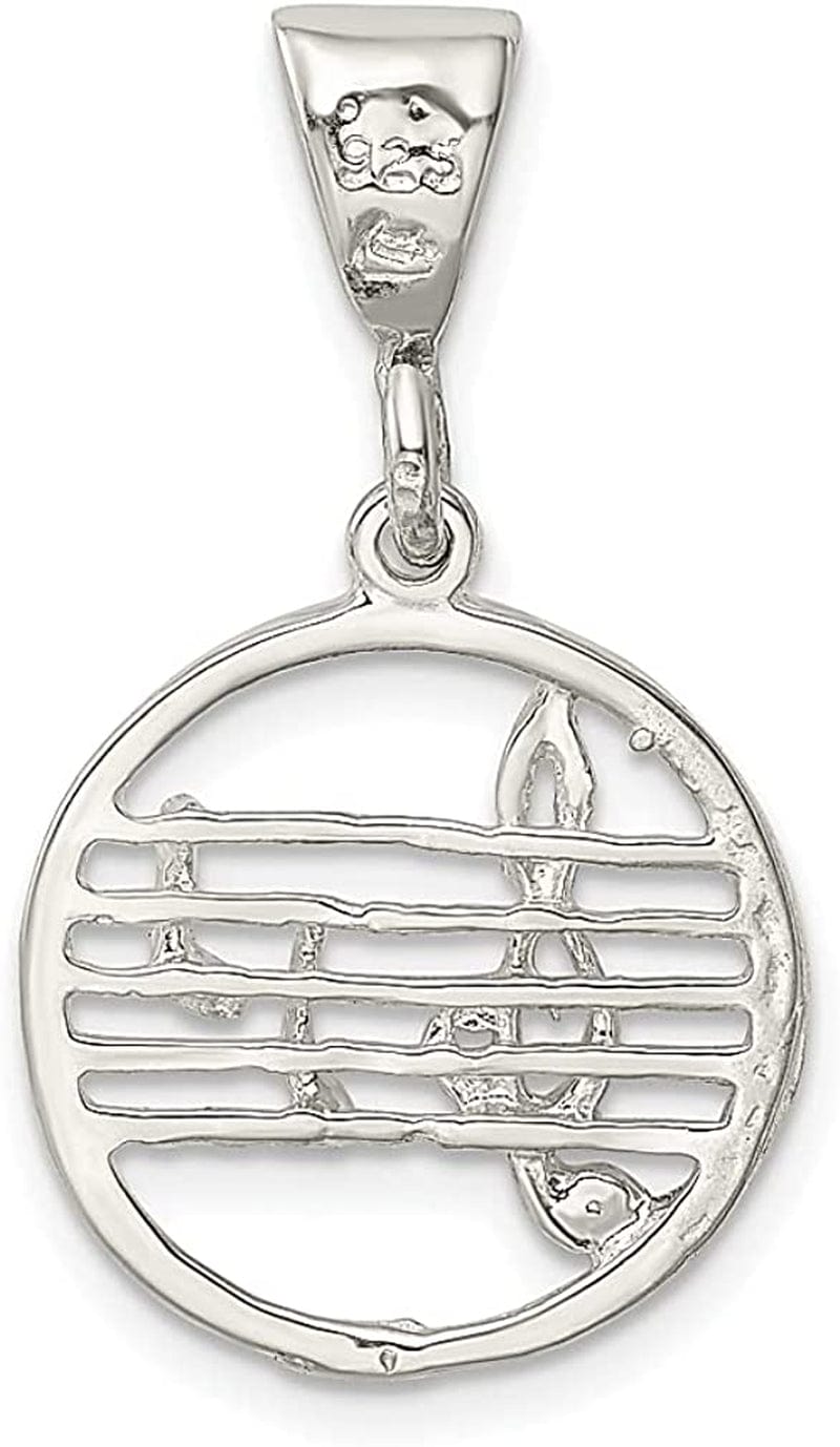 925 Sterling Silver Music Staff Charm Necklace Pendant Musical Fine Jewelry for Women Gifts for Her