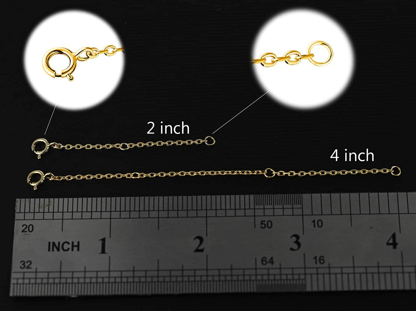 925 Sterling Silver Necklace Extenders Adjustable Extension Chain for Necklace Bracelet Anklet 2 Pcs Apparel & Accessories > Jewelry > Anklets VOLUKA