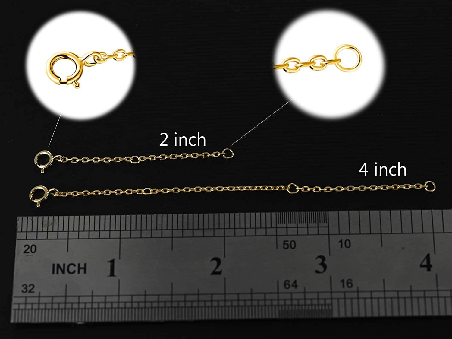 925 Sterling Silver Necklace Extenders Adjustable Extension Chain for Necklace Bracelet Anklet 2 Pcs Apparel & Accessories > Jewelry > Anklets VOLUKA