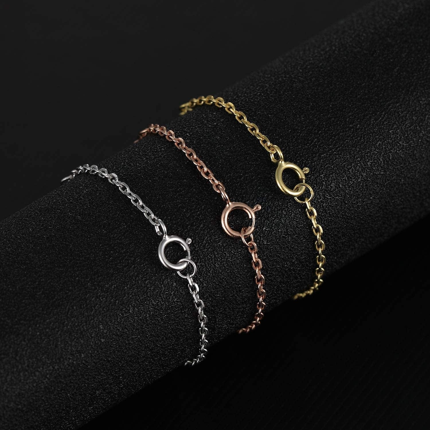 925 Sterling Silver Necklace Extenders Adjustable Extension Chain for Necklace Bracelet Anklet 2 Pcs Apparel & Accessories > Jewelry > Anklets VOLUKA