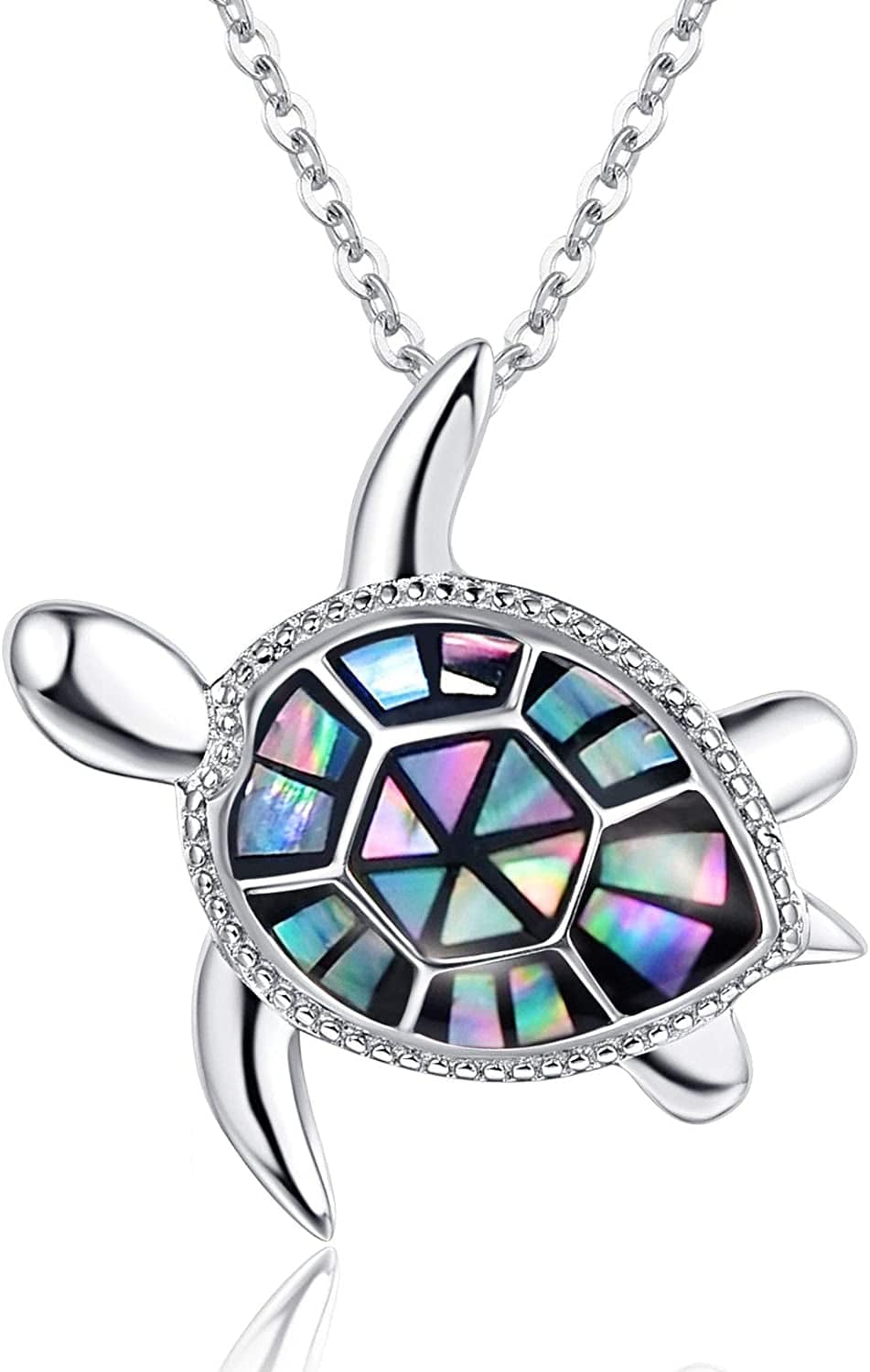 925 Sterling Silver Necklace Pendant Jewelry Women Birthday Stocking Stuffers for Her… Natural Abalone- B