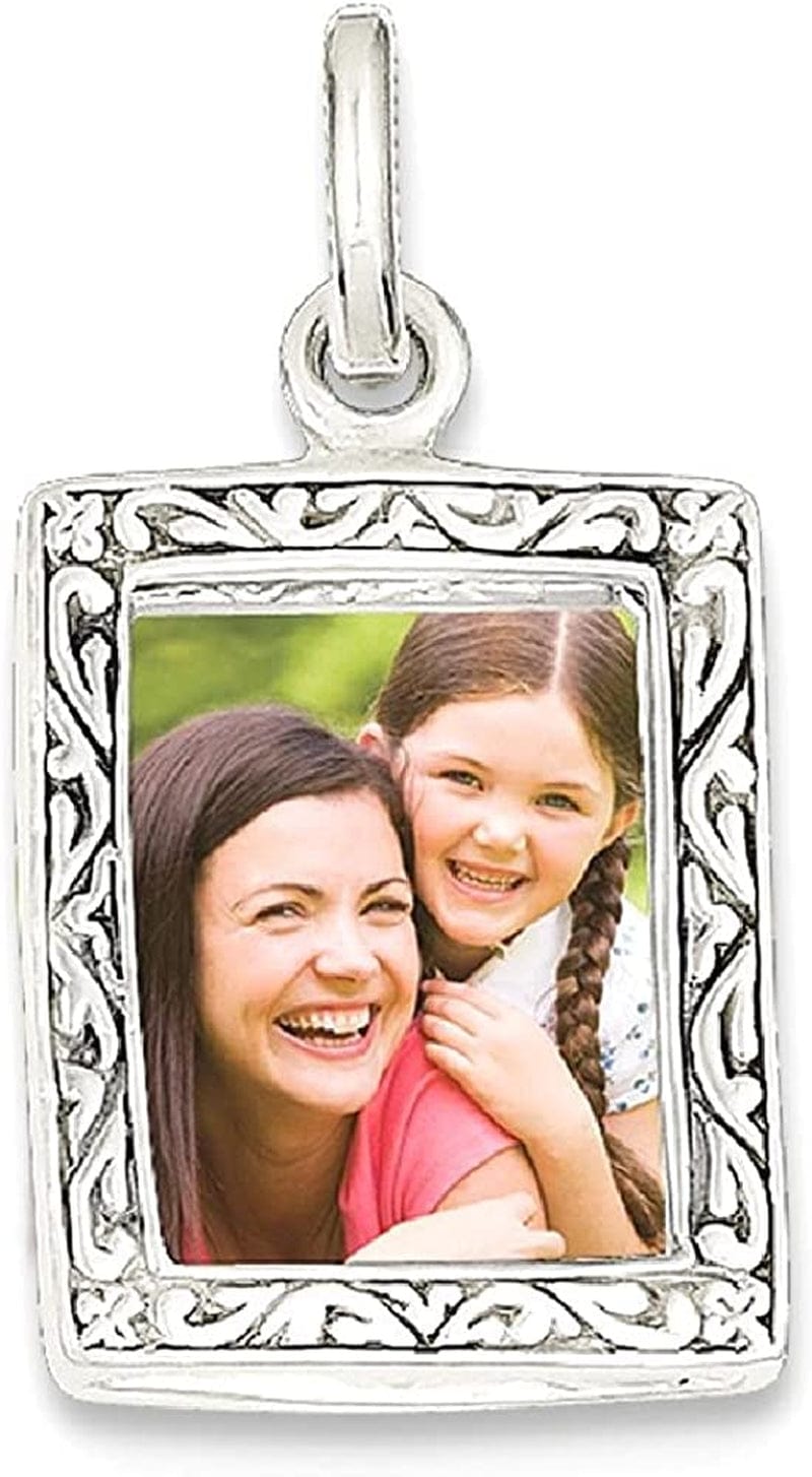925 Sterling Silver Picture Frame Charm Necklace Pendant Photo Fine Jewelry for Women Gifts for Her
