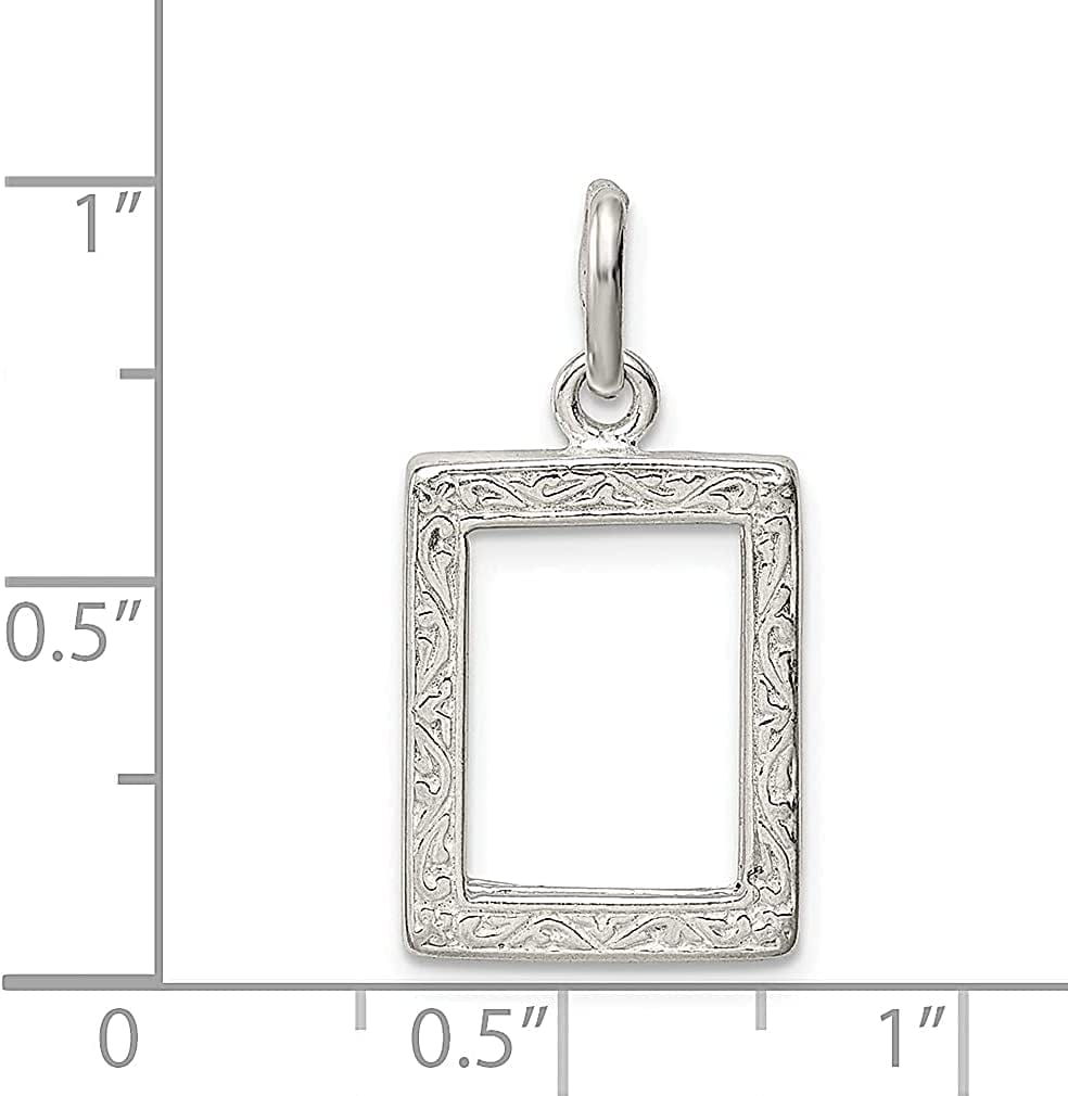 925 Sterling Silver Picture Frame Charm Necklace Pendant Photo Fine Jewelry for Women Gifts for Her