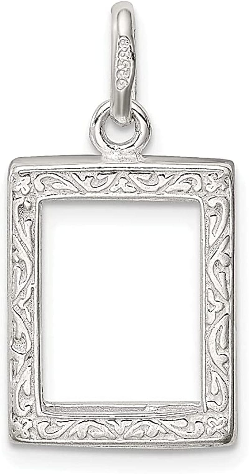925 Sterling Silver Picture Frame Charm Necklace Pendant Photo Fine Jewelry for Women Gifts for Her