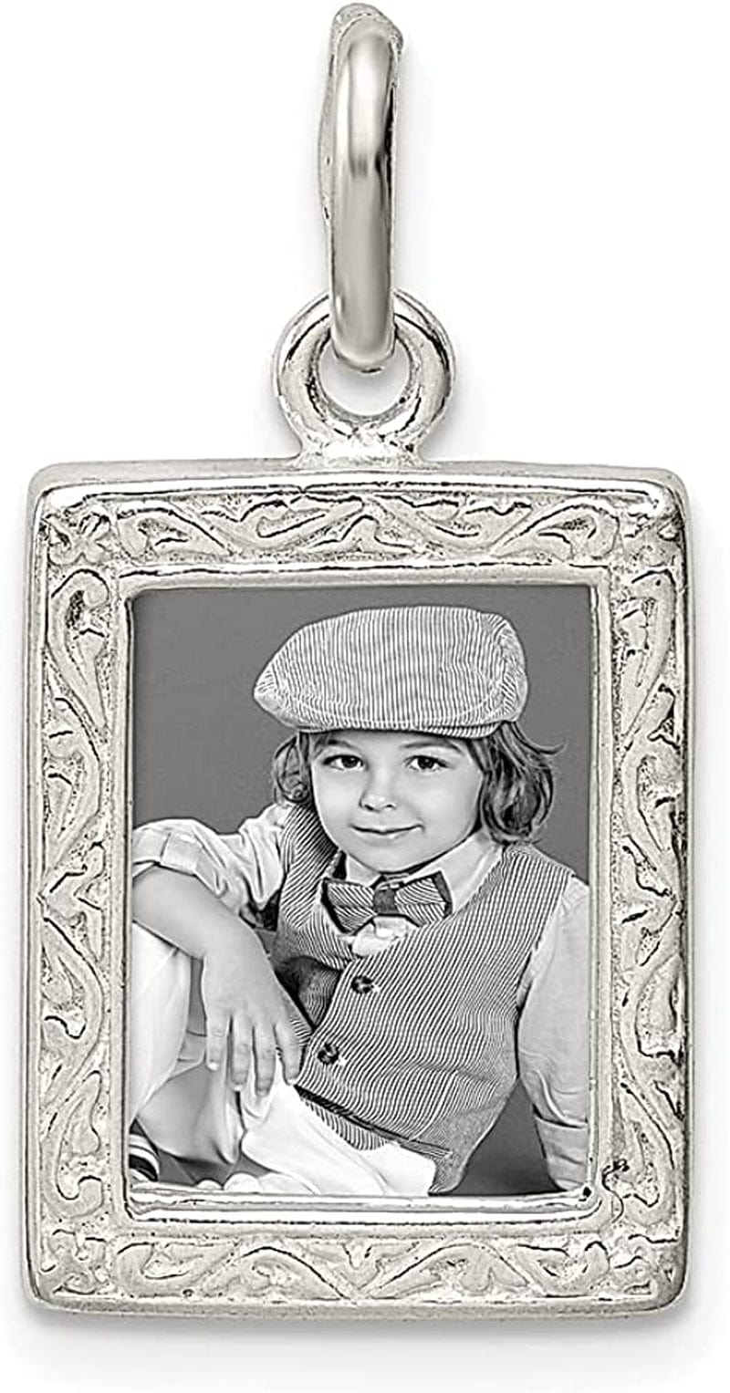 925 Sterling Silver Picture Frame Charm Necklace Pendant Photo Fine Jewelry for Women Gifts for Her