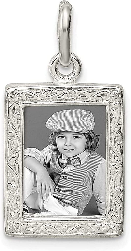 925 Sterling Silver Picture Frame Charm Necklace Pendant Photo Fine Jewelry for Women Gifts for Her