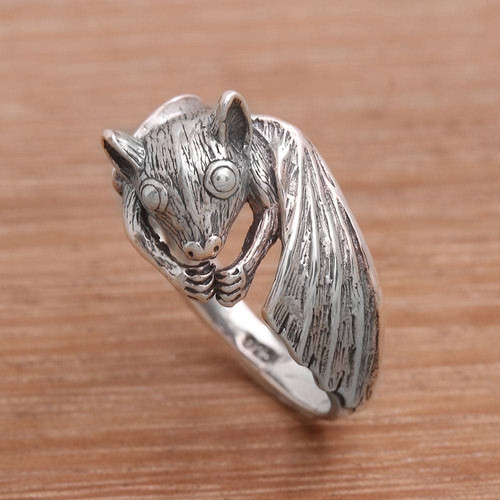 .925 Sterling Silver Ring, Beautiful Bat'