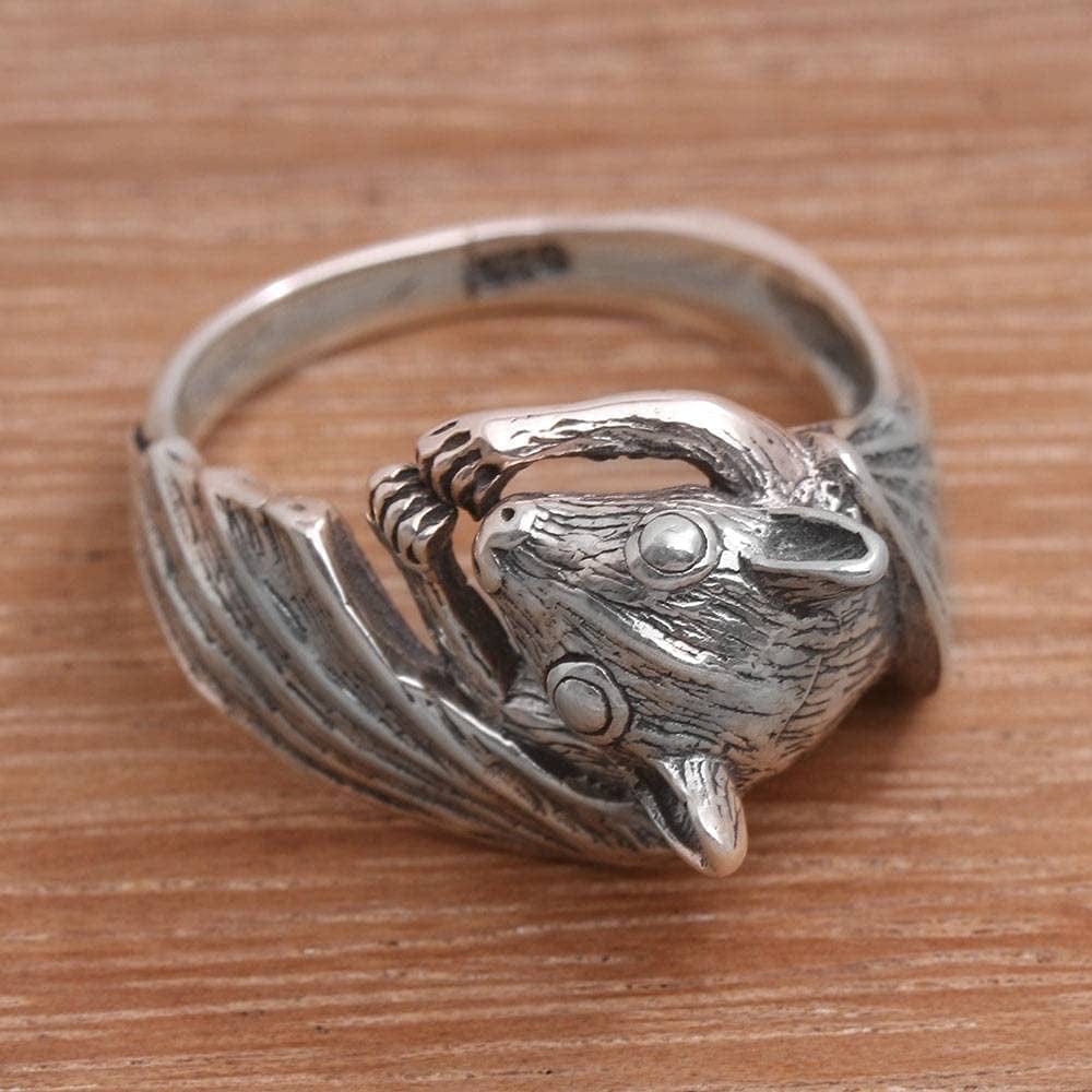.925 Sterling Silver Ring, Beautiful Bat'
